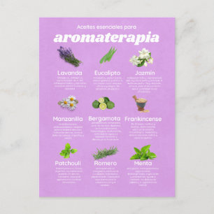 Postal Aceites esenciales aromaterapia español lavanda