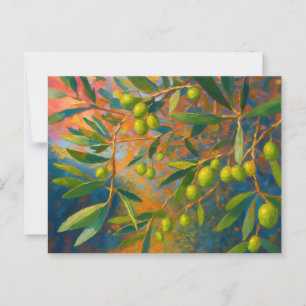 Postal Aceitunas de época Toscana Italia Retro Europa Via