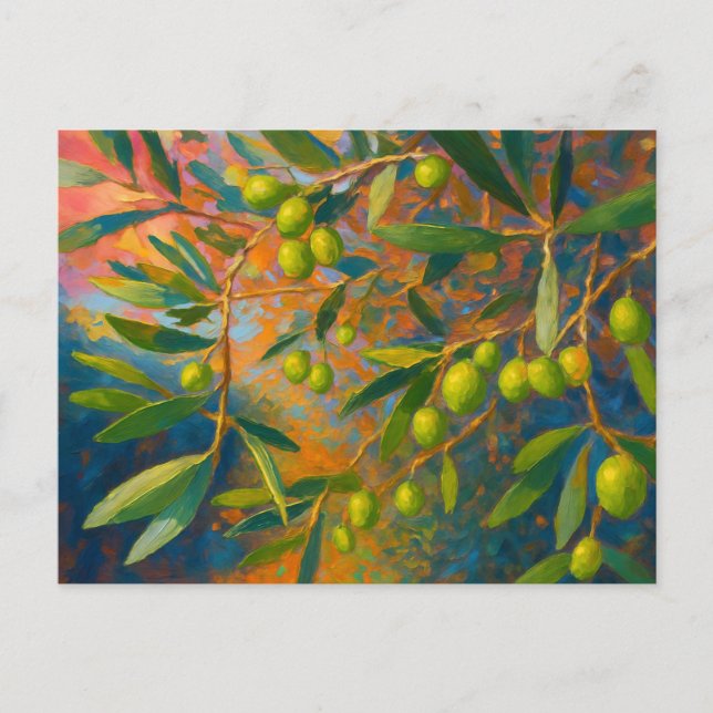 Postal Aceitunas de época Toscana Italia Retro Europa Via (Anverso)