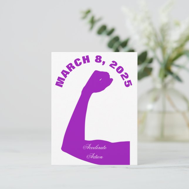 Postal Acelere la marcha 8 Día de la Mujer 2025 (Anverso de pie)