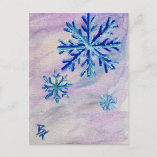 Postal ACEO de copo de nieve (Anverso)