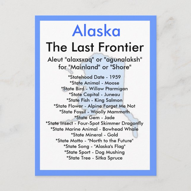 Postal Acerca de Alaska (Anverso)