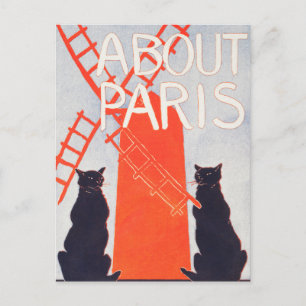 Postal Acerca de París -Edward Penfield- Arte Gato Vintag