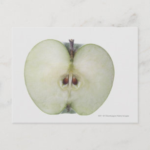 Postal Acercamiento de una manzana de hembra en rodajas