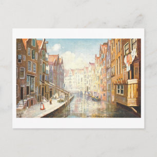 Postal Achterburgwal antiguo en Ámsterdam