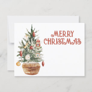 Postal Acogedor árbol de Navidad vintage