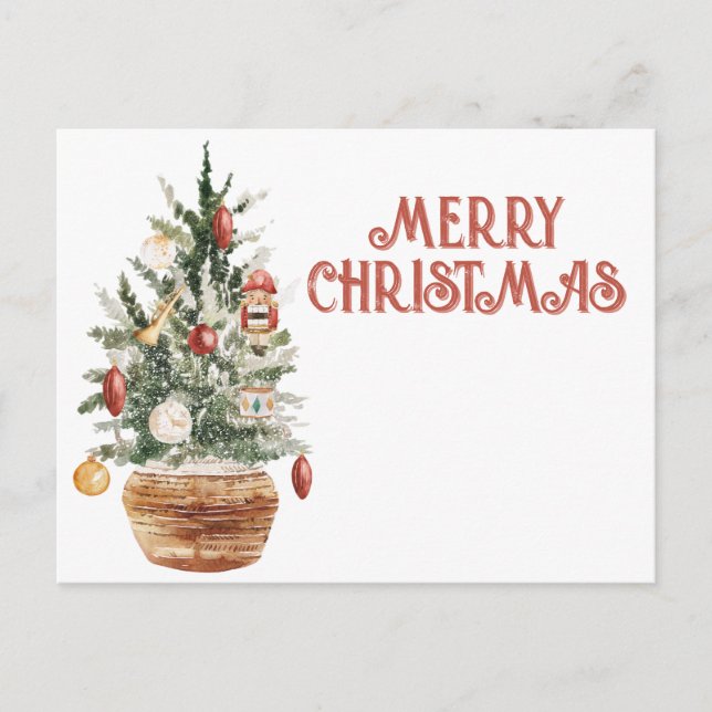 Postal Acogedor árbol de Navidad vintage (Anverso)