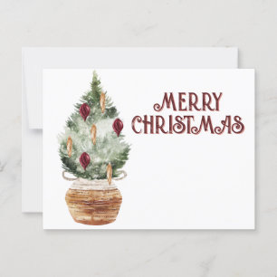 Postal Acogedor árbol de Navidad vintage