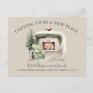 Postal Acogedora nueva dirección con vacaciones de chimen