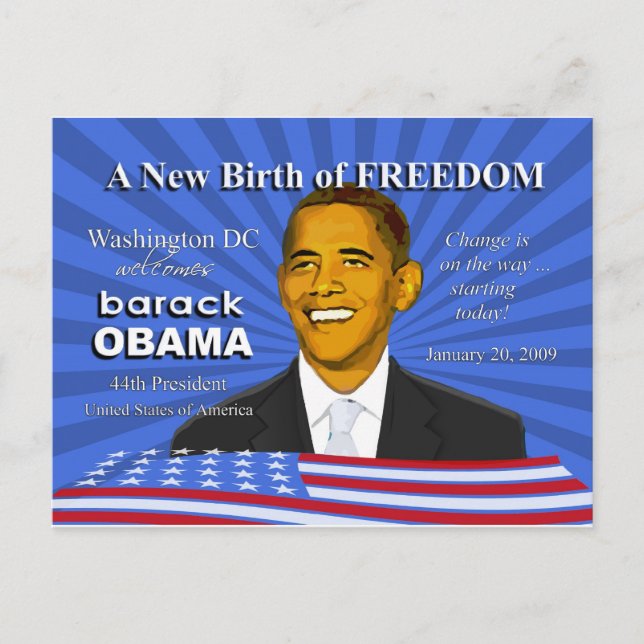 Postal Acontecimientos de la toma de mando de Obama Postc (Anverso)