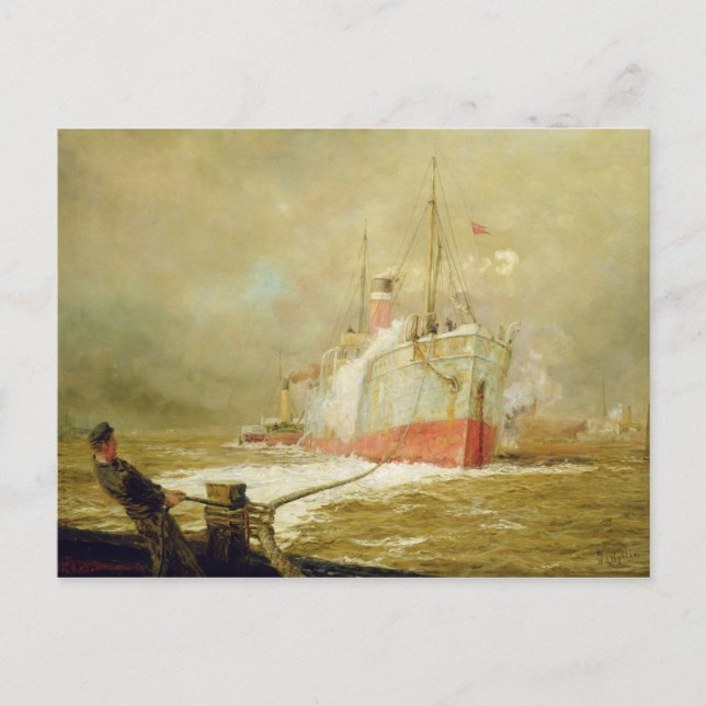 Postal Acoplamiento de un barco de carga (Anverso)