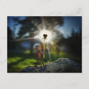 Postal Acorn elf con el diente claro