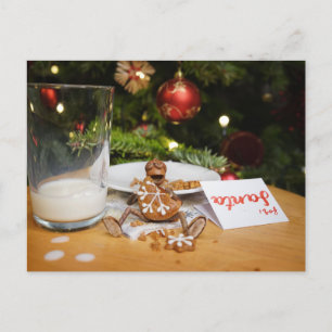 Postal Acorn Elf se comió una galleta para Santa Claus