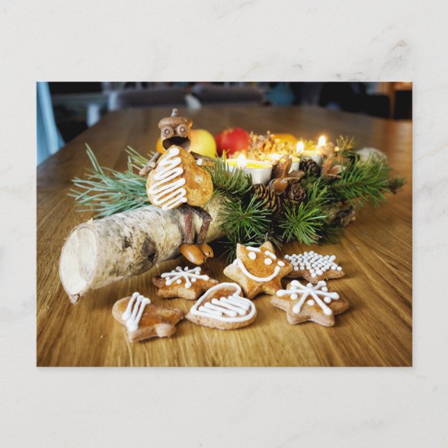 Postal Acorn elves eating Christmas gingerbreads  (Anverso)