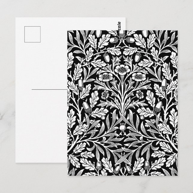 Postal Acornos de espejos y robles dejan negro y blanco (Anverso / Reverso)