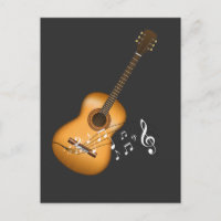 Acoustic Guitar Player Musical Notes Músico de art