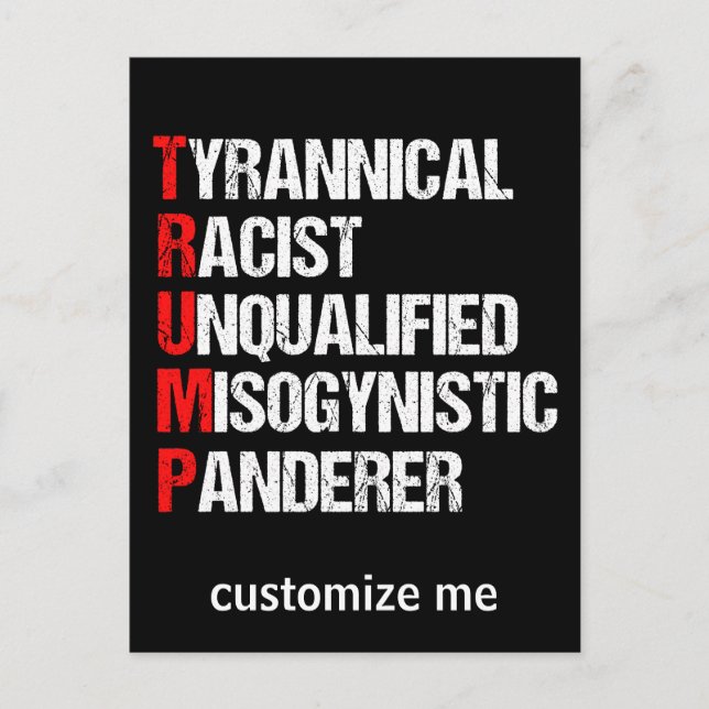 Postal Acrónimo contra Trump (Anverso)