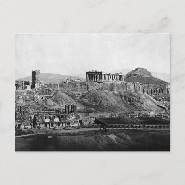 Postal Acrópolis ~ Acrópolis de Atenas Grecia 1865 (Anverso)