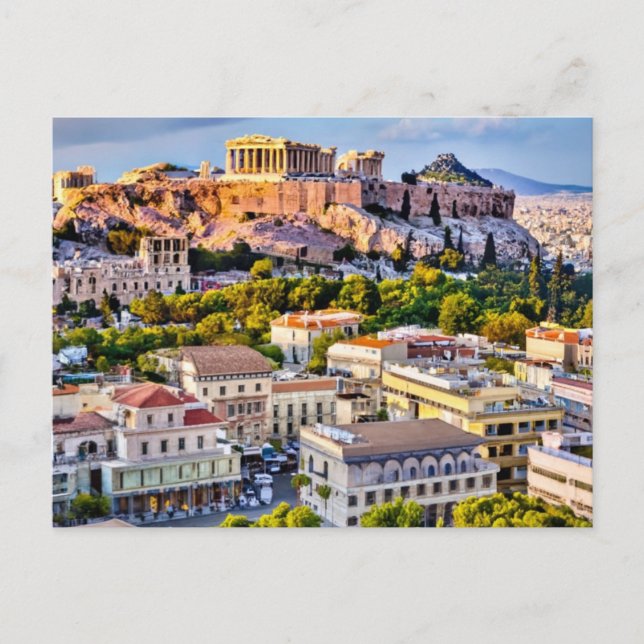 Postal Acrópolis Atenas, Grecia (Anverso)