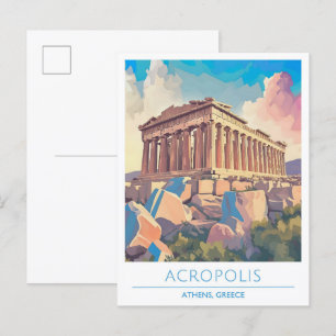 Postal Acrópolis Atenas Grecia Viajes de época