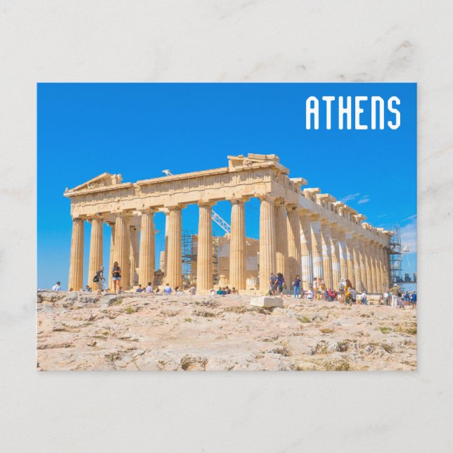Postal Acrópolis de Atenas, Grecia (Anverso)