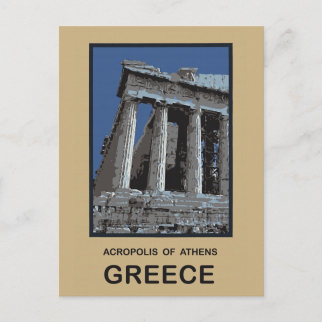 Postal Acrópolis de Atenas Grecia (Anverso)
