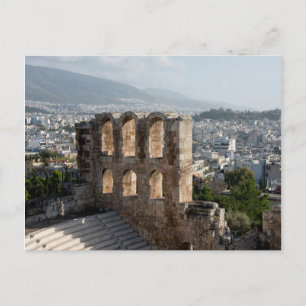 Postal Acrópolis Ruinas antiguas con vistas a Atenas