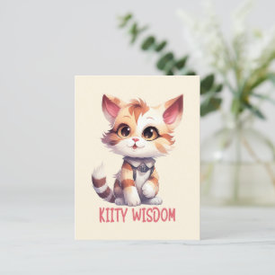 Postal Actitud de gato despreocupada - Diseño felino lúdi