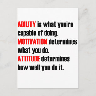 Postal actitud de motivación de capacidad