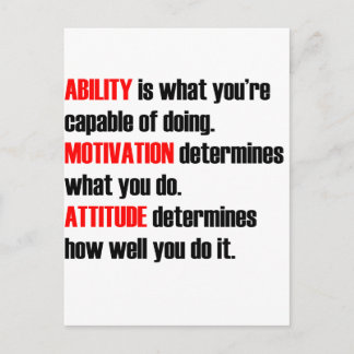 Postal actitud de motivación de capacidad
