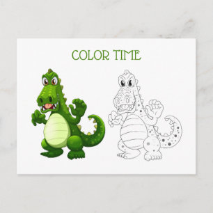 Postal Actividad de color del dragón verde