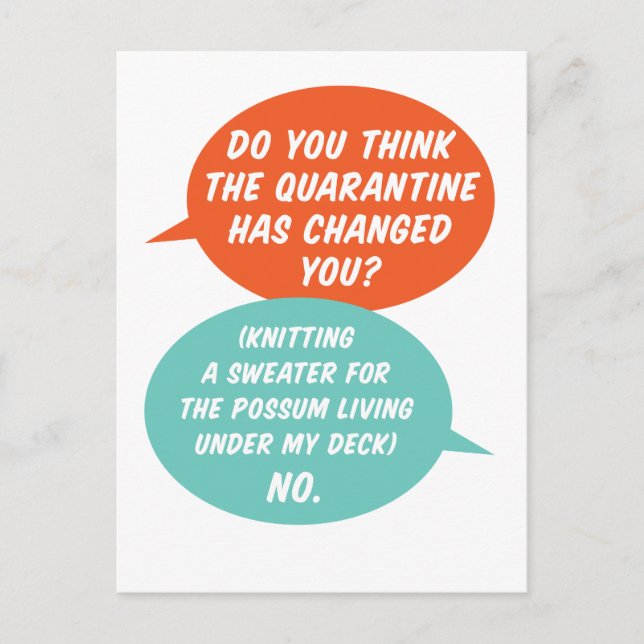 Postal Actividad de cuarentena Actividad de anclaje Possu (Anverso)