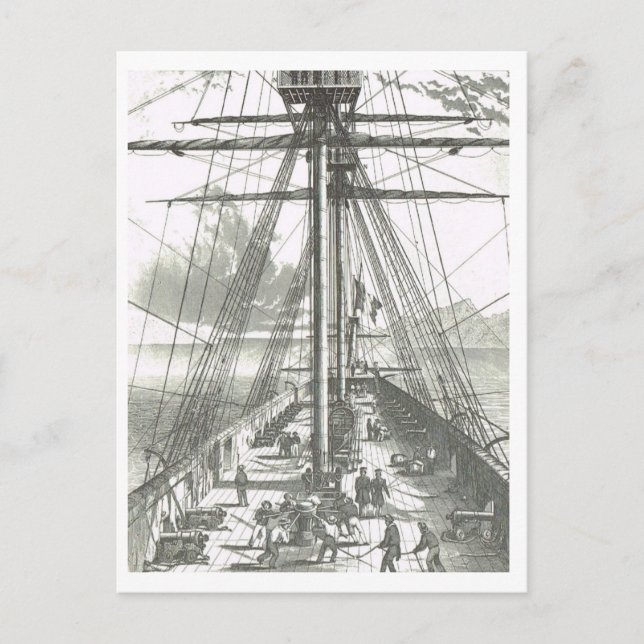 Postal Actividad en el puente de mando de los años 1800 (Anverso)