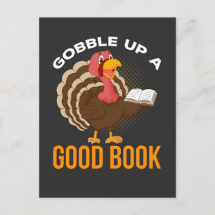 Postal Acto de Gracias Turquía Lector de libros Humor Gus