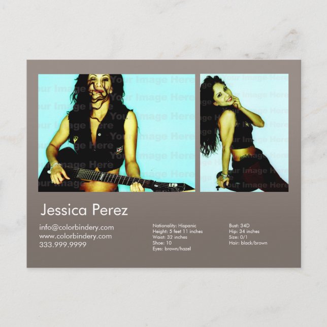 Postal Actor de 2 caras y modelo 2 caliente de disparo Gr (Anverso)