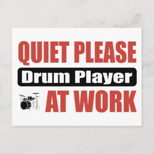 Postal Actor De Tambor Tranquilo Por Favor En El Trabajo