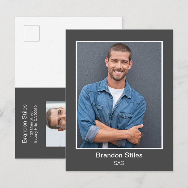 Postal Actor Headshot Photo Postcard (Anverso / Reverso)