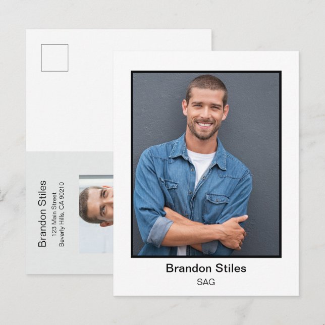 Postal Actor Headshot Photo Postcard (Anverso / Reverso)