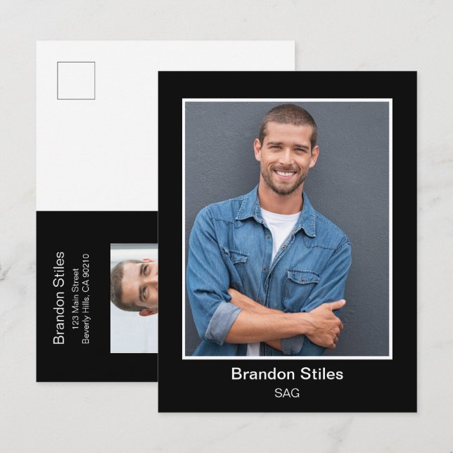 Postal Actor Headshot Photo Postcard (Anverso / Reverso)