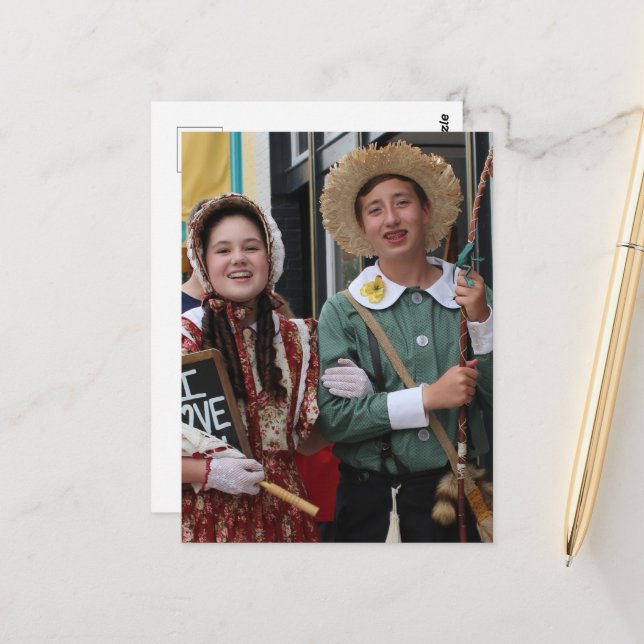 Postal Actor y actriz de disfraz de Huck Finn (Anverso/Reverso In Situ)