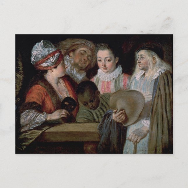 Postal Actores del Teatro Francais, c.1714-15 (Anverso)