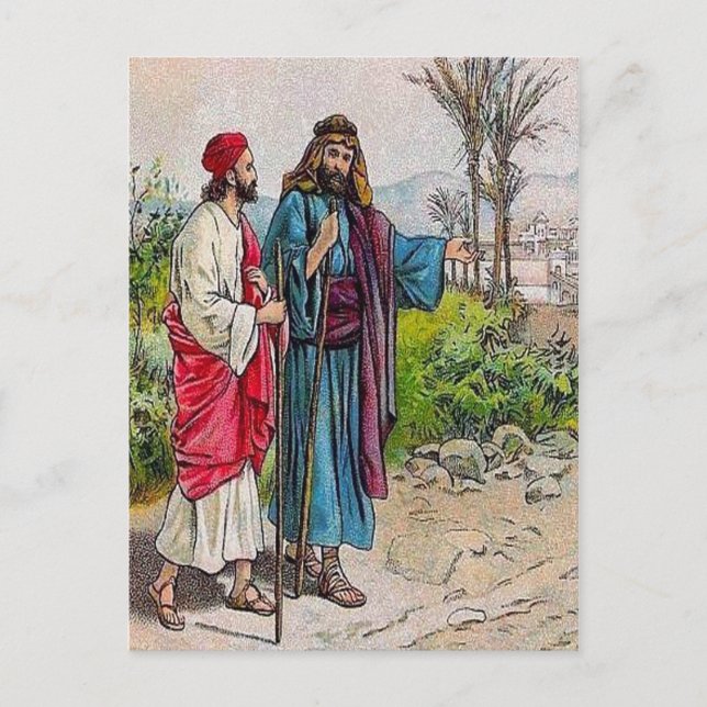Postal Actos 11:19-26 Barnabas lleva Saul a la publicació (Anverso)