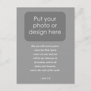 Postal ACTOS 1:8 Verso de la Biblia