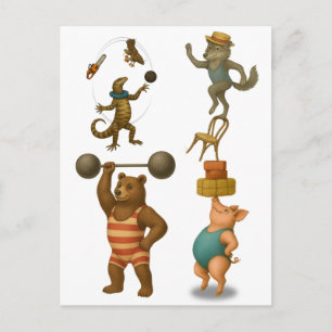 Postal Actos del circo de Dingaling Bros