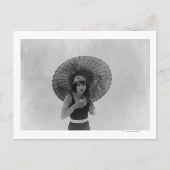 Postal Actriz Betty Compson comiendo helado (Anverso)