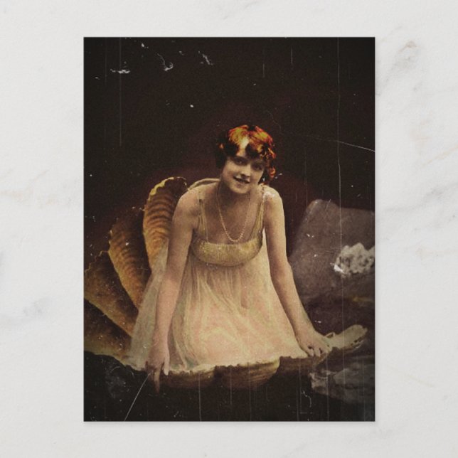 Postal Actriz de Ziegfeld en una concha (Anverso)