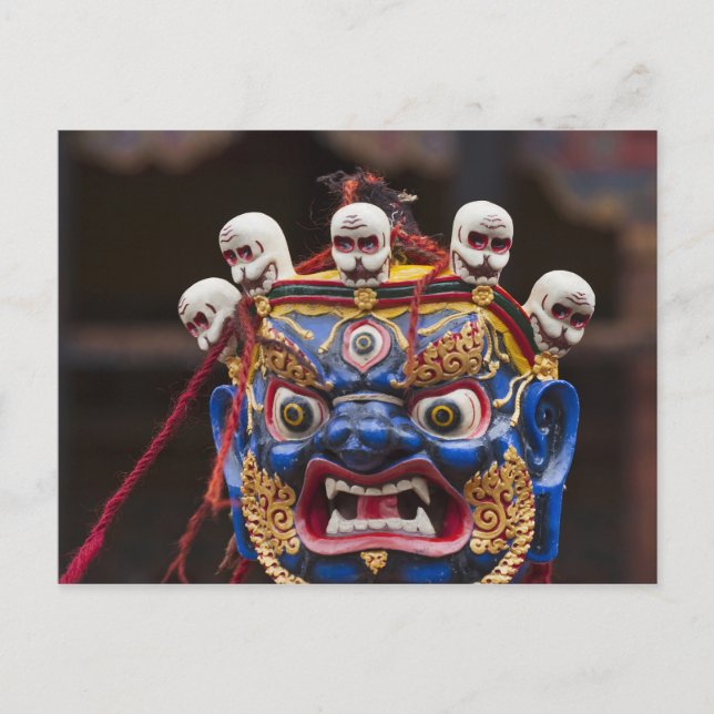 Postal Actuación de baile enmascarado en el Festival Tshe (Anverso)