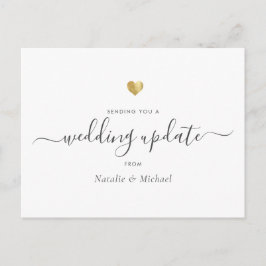 Postal Actualización boda Postpont Elegant Script Gold He