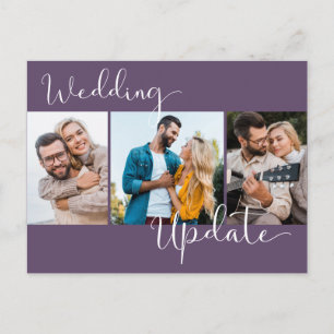 Postal Actualización de Boda 3 Foto Morado Retraso