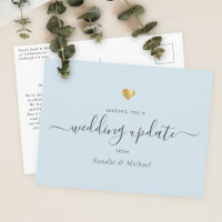 Actualización de boda Elegant Script Gold Light Bl